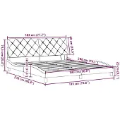 vidaXL Bedframe met LED zonder matras 180x200 cm stof crème