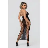 Christine le Duc Christine - Midnight Fishnet Cut-Out Dress