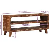 vidaXL Tv-meubel 105x46x32 cm massief gerecycled hout