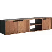 DTP Home TV-meubel Cosmo No.1 Hangend Teakhout Zwart Medium 165cm