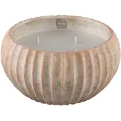 Ptmd Outdoor Kaars Elora Bruin Cement Ribbel Extra Large