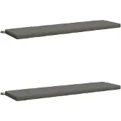 vidaXL Bankkussens SOEST 2 st 100% Polyester Grijs 140 x 40 x 5 cm