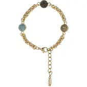 GRASSLAND Armband blauw / goud / grijs / zwart