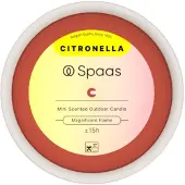 Spaas 6x Mini Citronella Buitenkaars Brandduur ± 15 U Levendig Rood