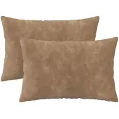vidaXL Kussen met kussen HEERLEN 2 st Taupe Microfiber Fleece