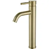Diamond Line Wastafelkraan Rocco Opbouw Hoog Rond Geborsteld Goud 1 Greeps