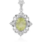 Cavill Ouro Verde-kwarts zilveren hanger, Braziliaans, 2,994 ct