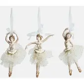 Loberon Hanger set van 3 crème/goudkleurig
