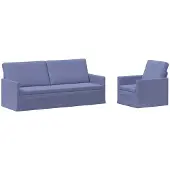 vidaXL Bankstel 2 pcs Jeans Blauw Stof