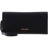 PICARD Leren portemonnee schoudertas Viora 1 Long Wallet Black zwart