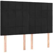 vidaXL Boxspring met matras fluweel zwart 140x190 cm