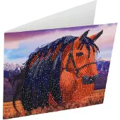 Crystal Art Diamond Painting-kaartset - Paard - Maak je eigen 7"x7"-kaartset - voor 8 jaar en ouder