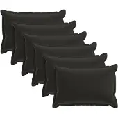 vidaXL Kussen met kussen HOUTEN 6 st Zwart Polyester