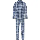 Hanro Pyjama lang ' Cozy Comfort ' blauw / wit