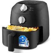 Midea Air fryer MF-TN20D2 - 2L, 1150 W Airfryer, Frituren zonder olie, Heteluchtfriteuses, Automatische uitschakelfunctie, Olievrij, Gemakkelijk schoon te maken, BPA-vrij, Zwart