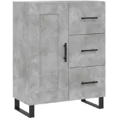 vidaXL Hoge kast 69,5x34x180 cm bewerkt hout betongrijs