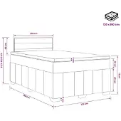 vidaXL Boxspringbed met matras, donkerbruin, 120 x 190 cm, met stoffen bekleding