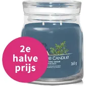 Yankee candle - Bayside Cedar Medium Geurkaars - 50 branduren - 2 lonten