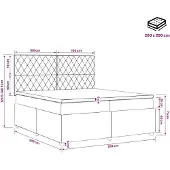 vidaXL LED boxspringbed met matras, blauw, 200 x 200 cm, fluweel