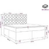 vidaXL Boxspringbed met matras Donkergrijs 140 x 200 cm Fluweel