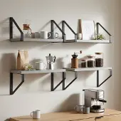 vidaXL Wandplanken 4 st Betongrijs 30 x 16 x 15,5 cm