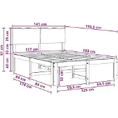 vidaXL Tweepersoonsbed met hoofdbord ROSTOCK Naturel 137 x 190 cm
