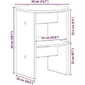 vidaXL Bijzetkast Zwart Ø40 x 50 cm Geconstrueerd hout