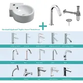 Wiesbaden FonteinPack Atlas Keramische 44x28 cm Chroom (Keuze uit 20 kranen)