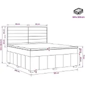 vidaXL Boxspringbed met matras Donkergrijs 180 x 200 cm Stof