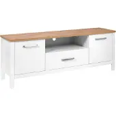 Furnilux Lowboard sicilia 1s2t – wit tv-meubel met eiken blad, 173 cm