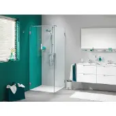 Sealskin Get Wet by Sealskin I AM Draaideur met zijwand 980x980mm, Roestvrij staal, 8mm helder glas + antikalk