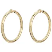 Traveller creool/oorclips - 45 mm - 22ct verguld - #155052