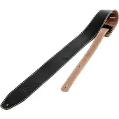 Fazley LETA SGSTN-BLK gitaarband dun leder zwart