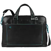 Piquadro Blue Square Computer Portfolio Briefcase 15'' black schoudertas heren