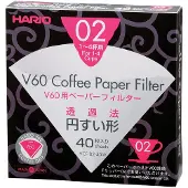 Hario V60 Filterpapier - 02 Size - 40 stuks - Wit
