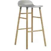 Normann Copenhagen Form barstoel - eiken poten 75 cm. grijs