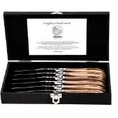 Laguiole Luxury Line Steakmes Set 6 Olijfhout