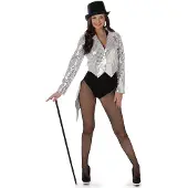 Vegaoo Zilverkleurig cabaret kostuum voor dames