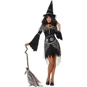 Atosa Cobweb Witch Costume Zwart M-L