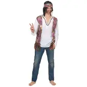 Vegaoo Klassiek hippie vestje voor heren