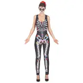 Vegaoo Dia de los Muertos skelet pak voor vrouwen