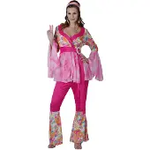 Vegaoo Roze hippiekostuum voor dames