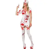 Atosa Bebloede verpleegster kostuum voor dames - Verkleedkleding - M/L