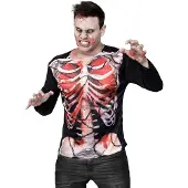 Vegaoo Zombie skelet t-shirt voor volwassenen