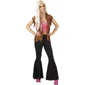 Smiffys Mooie zwarte flower power broek