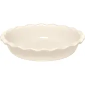 Emile Henry Ronde cakevorm 26 cm, creme, keramiek, Staub