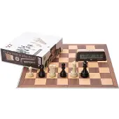 Super Merchant DGT Starter box - Schaakspel - Bord 50 x 50 mm en DGT1002 Timer - Bruin