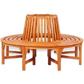 vidaXL Ronde boombank hout online kopen