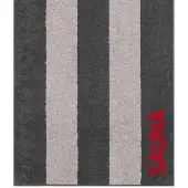 Cawö Badlaken Luxury Home Collecion Sauna Stripes Anthracite/Red (80 x 200 cm)