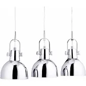 Relaxdays hanglamp met 3 lampenkappen, pendellamp, verstelbaar, plafondlicht zilver
